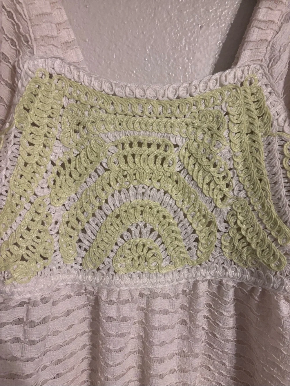 Anthropologie Sarah Hann Flutter-Sleeve Crochet Top